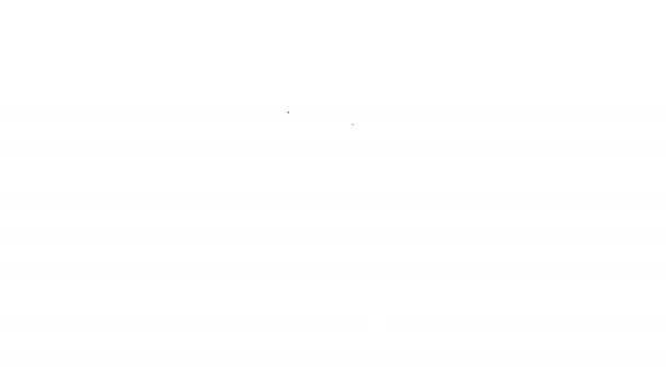 Icono de Planeta de línea negra aislado sobre fondo blanco. Animación gráfica de vídeo 4K — Vídeos de Stock