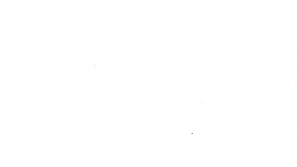 Черная линия Значок космического корабля изолирован на белом фоне. Видеографическая анимация 4K — стоковое видео