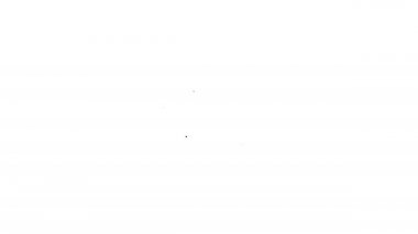 Siyah çizgi gezegen simgesi beyaz arkaplanda izole edildi. 4K Video hareketli grafik canlandırması