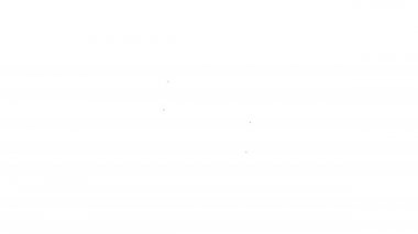 Siyah çizgi gezegen simgesi beyaz arkaplanda izole edildi. 4K Video hareketli grafik canlandırması