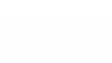 Siyah çizgi harita pin simgesi beyaz arkaplanda izole edildi. Navigasyon, işaret, konum, harita, GPS, yön, yer, pusula, arama konsepti. 4K Video hareketli grafik canlandırması