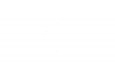 Siyah çizgi pusula simgesi beyaz arkaplanda izole edildi. Rüzgâr yön bulma sembolü. Rüzgar gül işareti. 4K Video hareketli grafik canlandırması