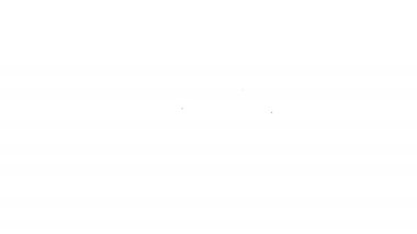 Siyah çizgi Kettle beyaz arkaplanda ikon olarak izole edilmiş. Çaydanlık ikonu. 4K Video hareketli grafik canlandırması