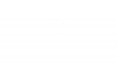 Çatal simgesindeki siyah çizgi sosisi beyaz arkaplanda izole edilmiş. Izgara sosis ve aroma işareti. 4K Video hareketli grafik canlandırması