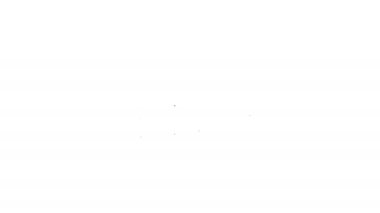 Siyah çizgi Rv Kamp karavanı simgesi beyaz arkaplanda izole edildi. Gezici ev, karavan, yolculuk için ev karavanı. 4K Video hareketli grafik canlandırması