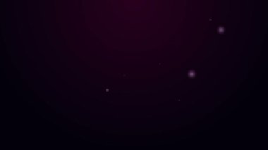 Parlayan neon hattı Pipette simgesi siyah arkaplanda izole edildi. Tıbbi, kozmetik, kimya laboratuvarı ekipmanları. 4K Video hareketli grafik canlandırması