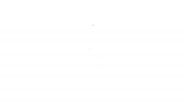 Beyaz zemin üzerinde izole edilmiş bakteri simgesi olan siyah çizgi Petri kabı. 4K Video hareketli grafik canlandırması