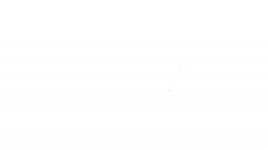 Siyah çizgi laboratuvar gözlüğü simgesi beyaz arkaplanda izole edildi. 4K Video hareketli grafik canlandırması