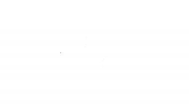 Siyah çizgi Beyaz arkaplanda GDO simgesini durdur. Genetik olarak değiştirilmiş organizma kısaltması. DNA gıda modifikasyonu. 4K Video hareketli grafik canlandırması