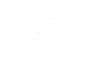 Siyah çizgi Biyolojik Tehlike ve büyüteç ikonu beyaz arka planda izole edilmiş. 4K Video hareketli grafik canlandırması