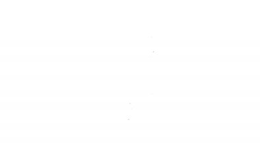 Siyah çizgi, beyaz arka planda genetik olarak değiştirilmiş et simgesi. Ete şırınga enjekte ediliyor. 4K Video hareketli grafik canlandırması