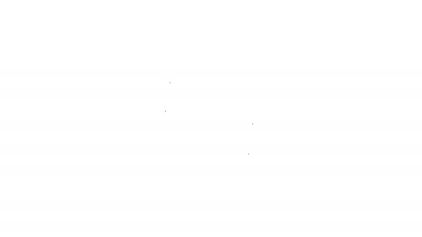Linia neagră Pictograma Planeta izolat pe fundal alb. 4K Animație grafică în mișcare video — Videoclip de stoc