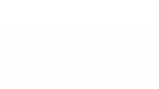 Μαύρη γραμμή Φιάλη εικονιδίου νερού που απομονώνεται σε λευκό φόντο. Πινακίδα αναψυκτικού. 4K Γραφική κίνηση κίνησης βίντεο — Αρχείο Βίντεο