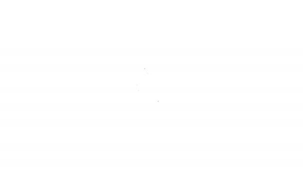 Zwarte lijn Klim touw pictogram geïsoleerd op witte achtergrond. Extreme sport. Sportuitrusting. 4K Video motion grafische animatie — Stockvideo