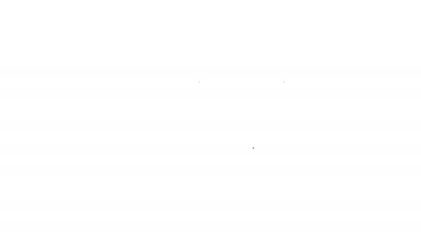 Zwarte lijn verrekijker pictogram geïsoleerd op witte achtergrond. Zoek software bord. Symbool spionage-uitrusting. 4K Video motion grafische animatie — Stockvideo