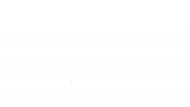 Schwarze Linie Paddle Symbol isoliert auf weißem Hintergrund. Paddelboot-Ruder. 4K Video Motion Grafik Animation — Stockvideo