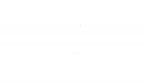 Svart linje Sovsäck ikon isolerad på vit bakgrund. 4K Video motion grafisk animation — Stockvideo