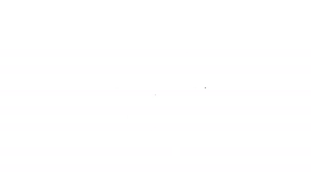 Ligne noire Icône boussole isolée sur fond blanc. Windrose symbole de navigation. Signe rose des vents. Animation graphique de mouvement vidéo 4K — Video