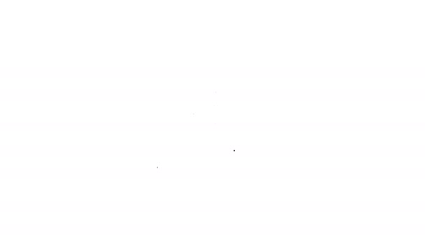 Linea nera Modifiche di ingegneria genetica sull'icona del laptop isolata su sfondo bianco. Analisi del DNA, test genetici, clonazione. Animazione grafica 4K Video motion — Video Stock