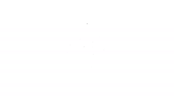 Черная линия чашка Петри с бактериями значок изолирован на белом фоне. Видеографическая анимация 4K — стоковое видео