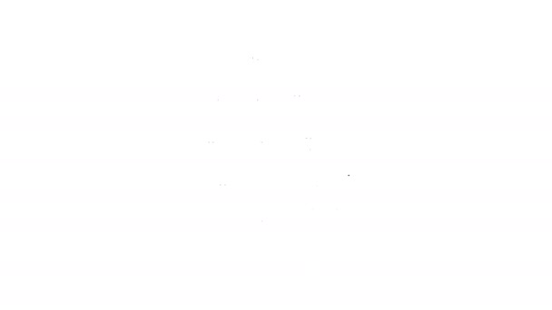 Icono de OGM de línea negra aislado sobre fondo blanco. Acrónimo de organismo modificado genéticamente. Modificación de alimentos de ADN. Animación gráfica de vídeo 4K — Vídeo de stock
