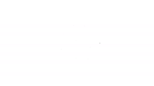 Zwarte lijn Petrischaaltje met bacterie icoon geïsoleerd op witte achtergrond. 4K Video motion grafische animatie — Stockvideo