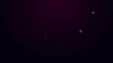 Parlayan neon hattı bilgisayar monitörü, grafik tablet ve cep telefonu simgesi siyah arkaplanda izole edildi. İnternetten kazanç, pazarlama. 4K Video hareketli grafik canlandırması