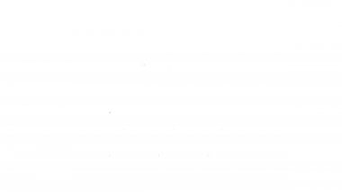 Beyaz arkaplanda siyah çizgi haritası simgesi izole edildi. 4K Video hareketli grafik canlandırması