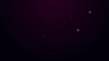 Parlayan neon çizgisi UI veya UX tasarım simgesi siyah arkaplanda izole edildi. 4K Video hareketli grafik canlandırması
