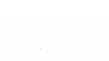 Siyah çizgi Ateşli Silahlar lisans simgesi beyaz arkaplanda izole edildi. Silah ruhsatı. 4K Video hareketli grafik canlandırması