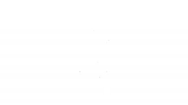 Siyah çizgi biber gazı ikonu beyaz arkaplanda izole edilmiş. OC gazı. Capsicum nefsi müdafaa spreyi. 4K Video hareketli grafik canlandırması