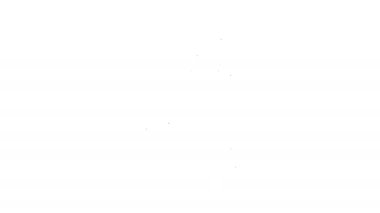 Siyah çizgi El bombası ikonu beyaz arka planda izole edildi. Bomba patlaması. 4K Video hareketli grafik canlandırması