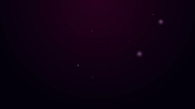 Siyah arkaplanda parlayan neon hattı Pistol veya silah ikonu izole edildi. Polis ya da askeri silah. Küçük ateşli silah. 4K Video hareketli grafik canlandırması