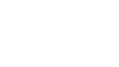 Beyaz arka planda siyah çizgili askeri bıçak ikonu var. 4K Video hareketli grafik canlandırması