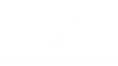 Beyaz arka planda siyah çizgili askeri bıçak ikonu var. 4K Video hareketli grafik canlandırması