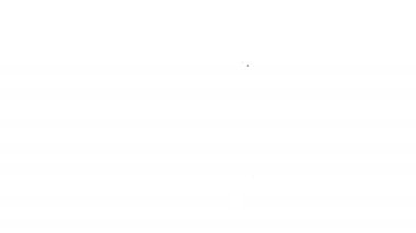 Siyah çizgi Ateşli Silahlar lisans simgesi beyaz arkaplanda izole edildi. Silah ruhsatı. 4K Video hareketli grafik canlandırması