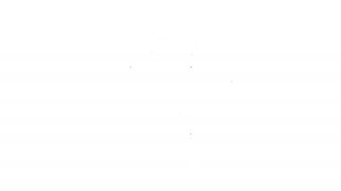 Siyah çizgi ilk yardım çantası simgesi beyaz arkaplanda izole edildi. Haçlı sağlık kutusu. Acil durumlar için tıbbi ekipman. Sağlık sigortası konsepti. 4K Video hareketli grafik canlandırması