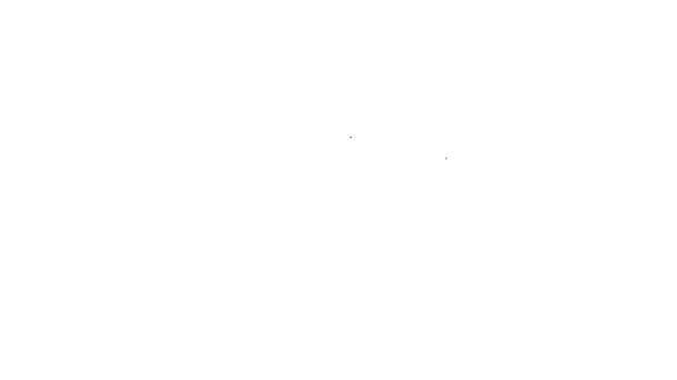 Μαύρη γραμμή Εικονίδιο πληκτρολογίου υπολογιστή απομονωμένο σε λευκό φόντο. Σήμα PC component. 4K Γραφική κίνηση κίνησης βίντεο — Αρχείο Βίντεο