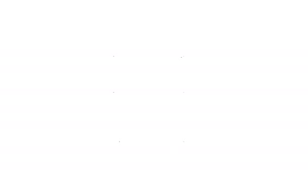 Black line Sketchbook o icono del álbum aislado sobre fondo blanco. Animación gráfica de vídeo 4K — Vídeo de stock