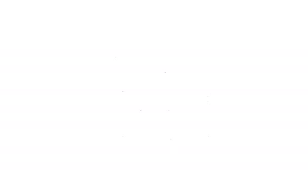 வெள்ளை பின்னணியில் தனிமைப்படுத்தப்பட்ட கருப்பு வரி புல்லட் ஐகான். 4K வீடியோ இயக்கம் கிராஃபிக் அனிமேஷன் — ஸ்டாக் வீடியோ