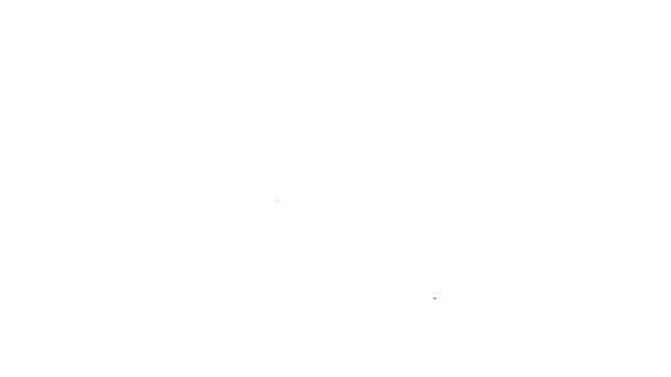 Черная линия Пуля значок изолирован на белом фоне. Видеографическая анимация 4K — стоковое видео