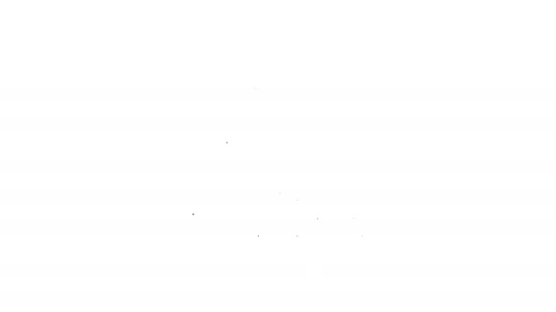 Linha preta Gun revista e balas ícone isolado no fundo branco. Animação gráfica em movimento de vídeo 4K — Vídeo de Stock