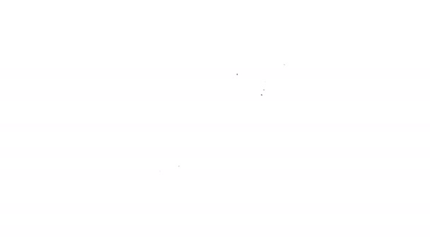 Fekete vonal Csapda vadászat ikon elszigetelt fehér háttér. 4K Videó mozgás grafikus animáció — Stock videók