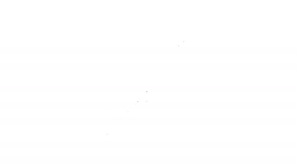 Černá čára Vojenský nůž ikona izolované na bílém pozadí. Grafická animace pohybu videa 4K — Stock video
