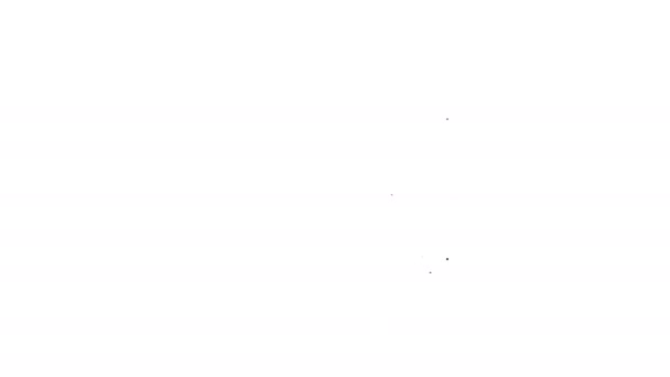 Schwarzer Strich Herzfrequenzsymbol isoliert auf weißem Hintergrund. Herzschlagzeichen. Herzpuls-Symbol. Kardiogramm-Symbol. 4K Video Motion Grafik Animation — Stockvideo