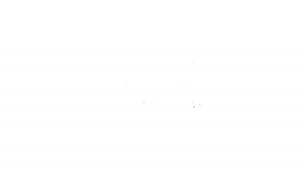 Zwarte lijn slapeloosheid pictogram geïsoleerd op witte achtergrond. Slaapstoornis met haarvaten en pupillen. Vermoeidheid en stress. 4K Video motion grafische animatie — Stockvideo