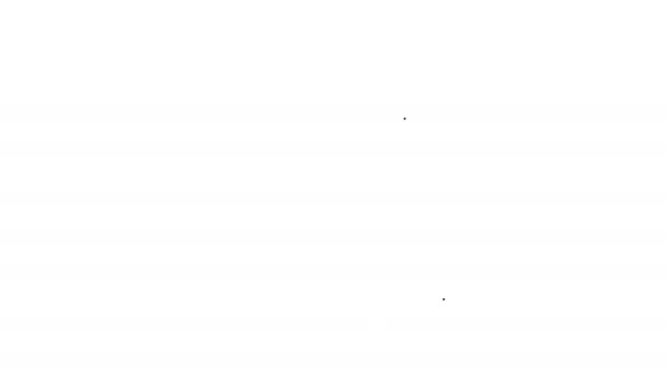 Μαύρη γραμμή Ουλή με εικονίδιο συρραφής που απομονώνεται σε λευκό φόντο. 4K Γραφική κίνηση κίνησης βίντεο — Αρχείο Βίντεο