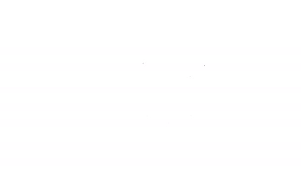 Černá čára Herpes ret ikona izolované na bílém pozadí. Herpes simplex virus. Symbol zánětu Labiální infekce. Grafická animace pohybu videa 4K — Stock video