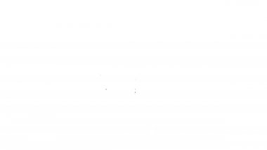 Beyaz arka planda izole edilmiş viral, bakteriyel ya da alerjik konjonktivit ikonu nedeniyle siyah çizgi kırmızımsı göz. 4K Video hareketli grafik canlandırması