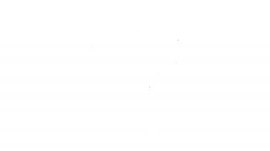 Siyah çizgi steteskop tıbbi araç simgesi beyaz arka planda izole edildi. 4K Video hareketli grafik canlandırması